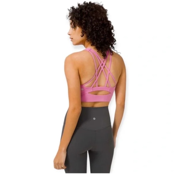 Lululemon Free to be Serene Pink/Purple High Neck Sports Bra - Size 4 (C/D cup) - Picture 2 of 6
